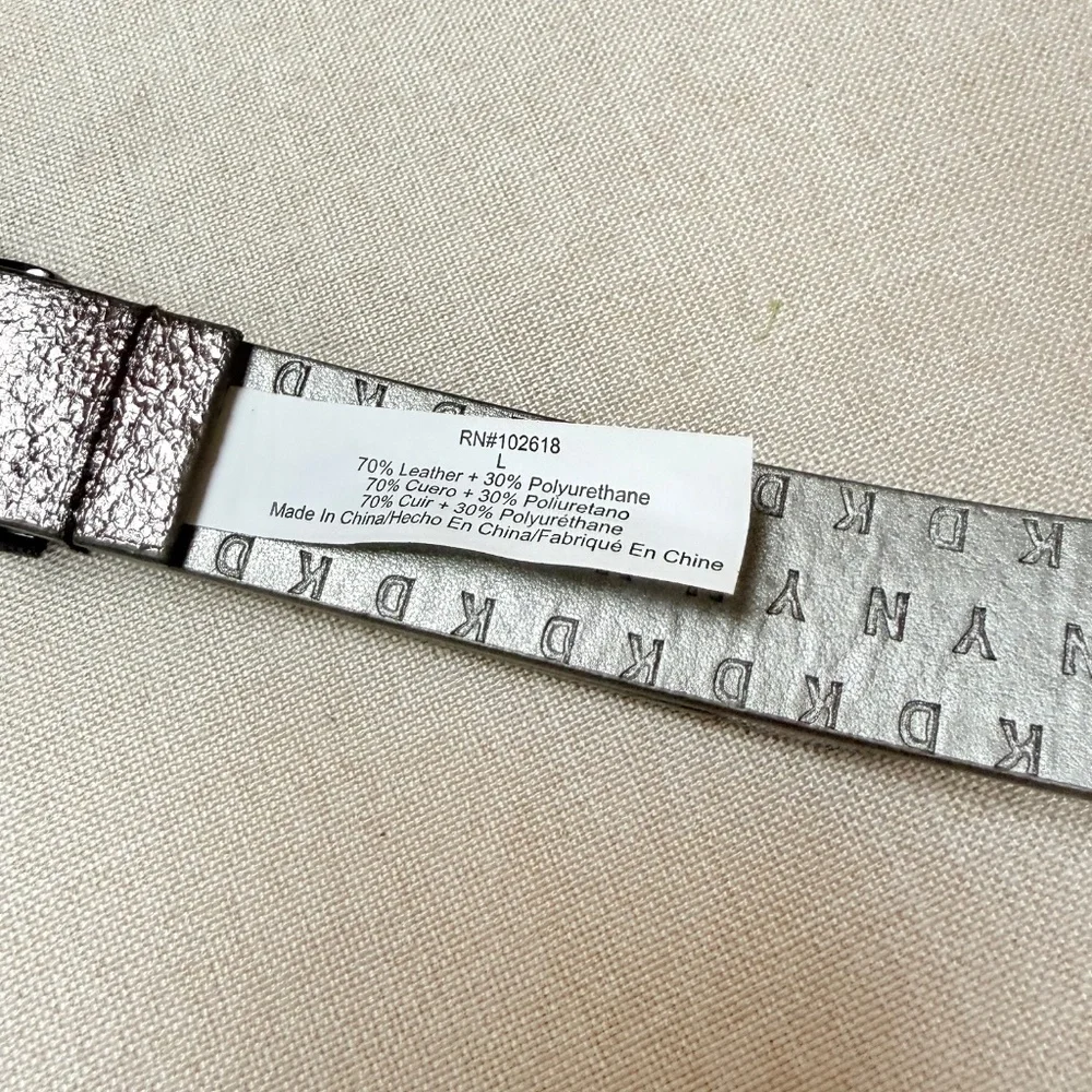 DKNY Donna Karan Metallic Tipped Belt Silver L